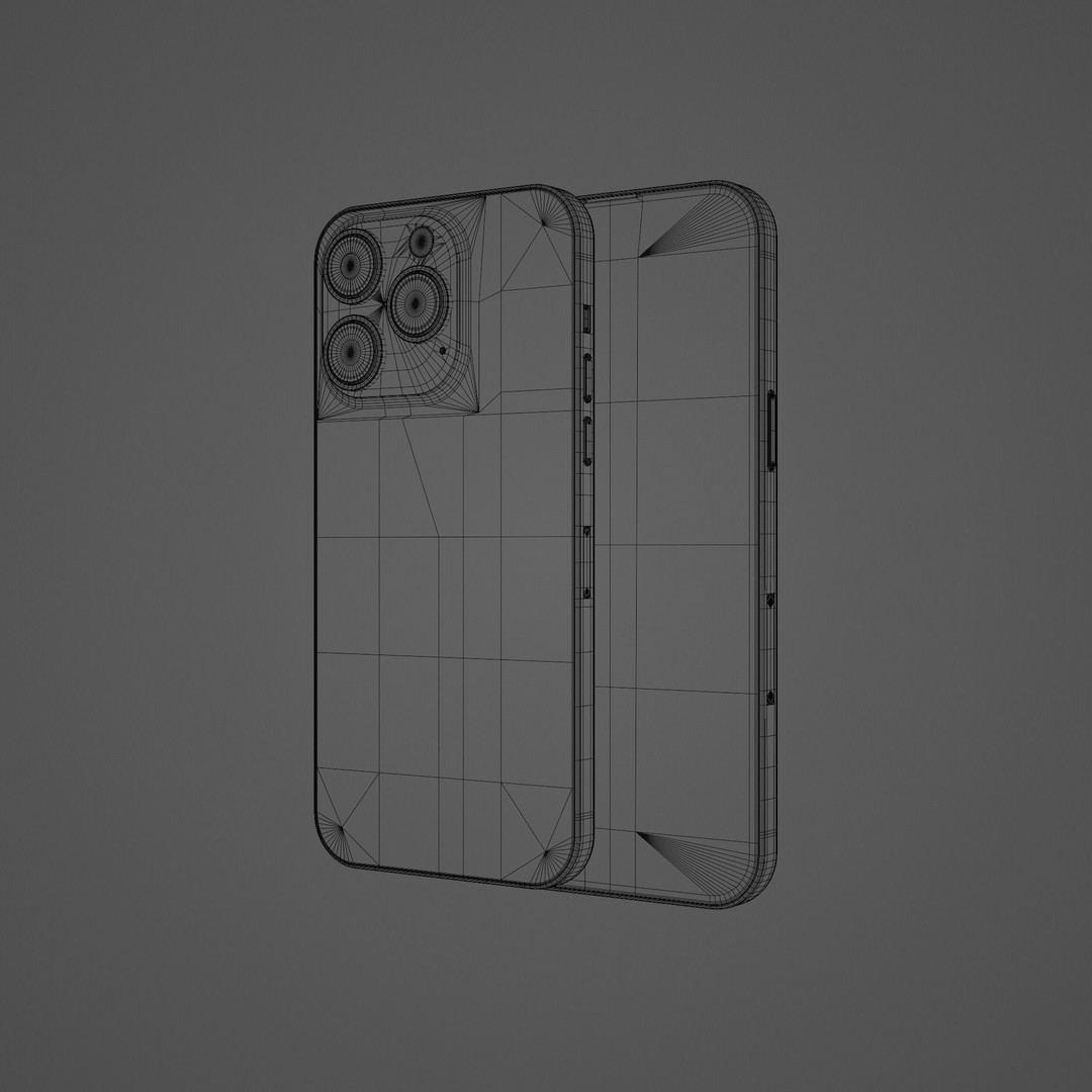 iPhone 14 Pro 3D Model – Low Poly Game Asset, FBX, PBR Textures - View 31