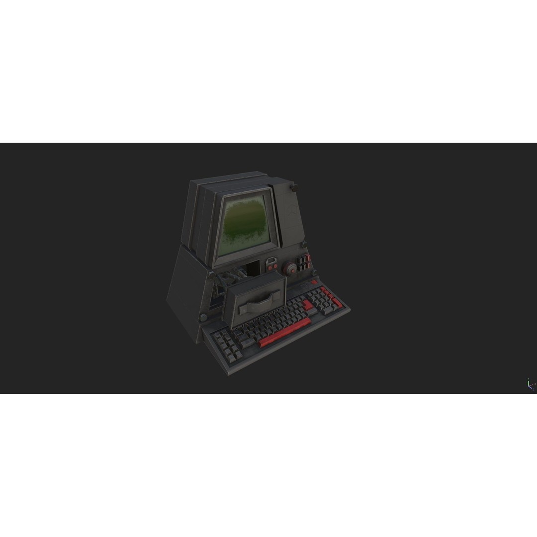 Retro Computer 3D Model – Vintage PC with PBR Textures, FBX, OBJ - View 11