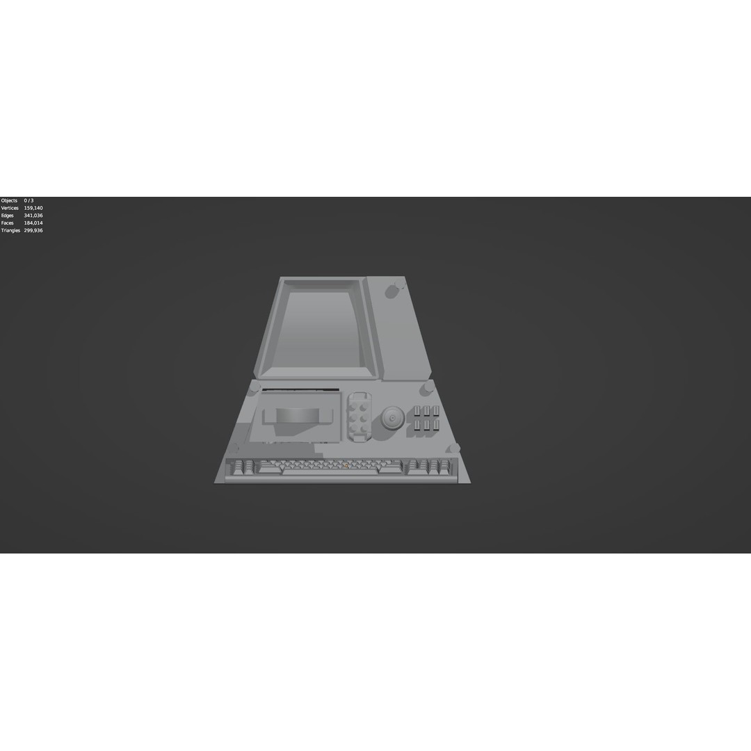 Retro Computer 3D Model – Vintage PC with PBR Textures, FBX, OBJ - View 12