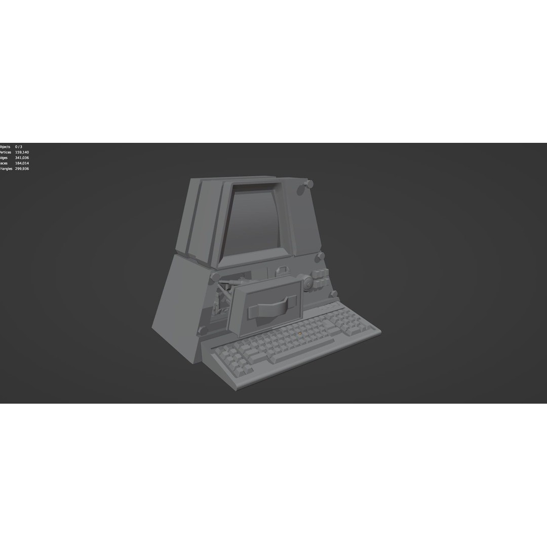 Retro Computer 3D Model – Vintage PC with PBR Textures, FBX, OBJ - View 16