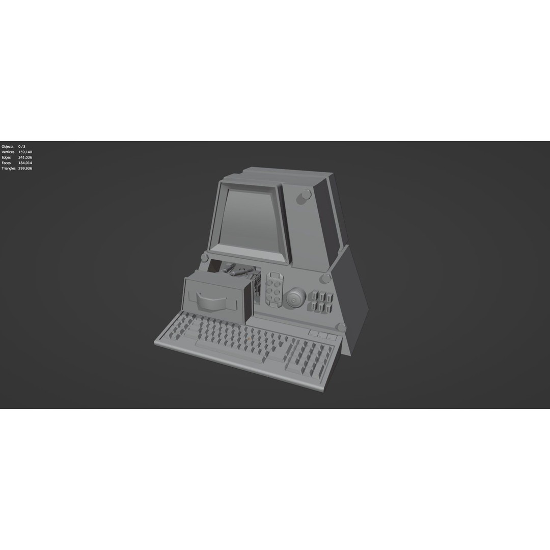 Retro Computer 3D Model – Vintage PC with PBR Textures, FBX, OBJ - View 17