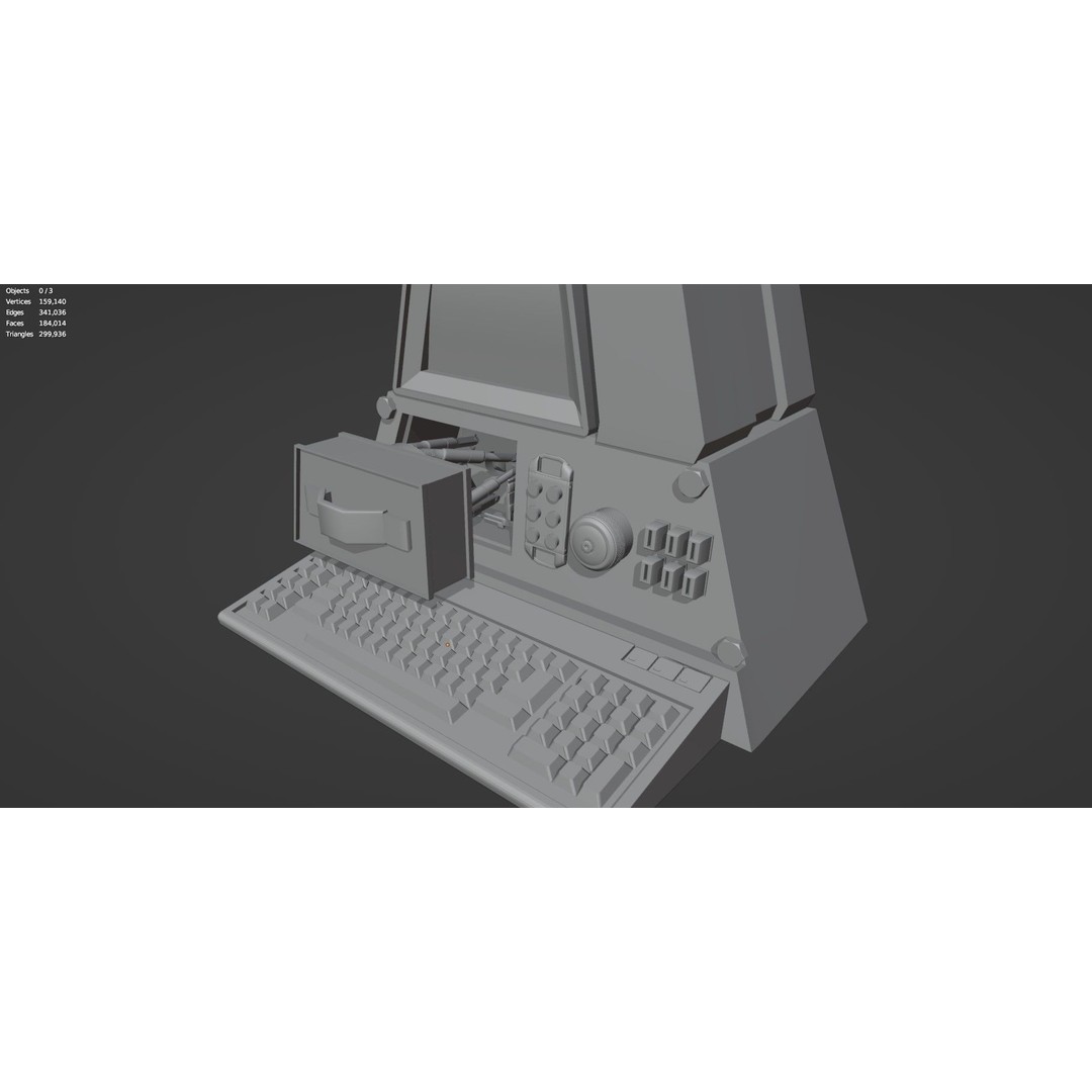 Retro Computer 3D Model – Vintage PC with PBR Textures, FBX, OBJ - View 18