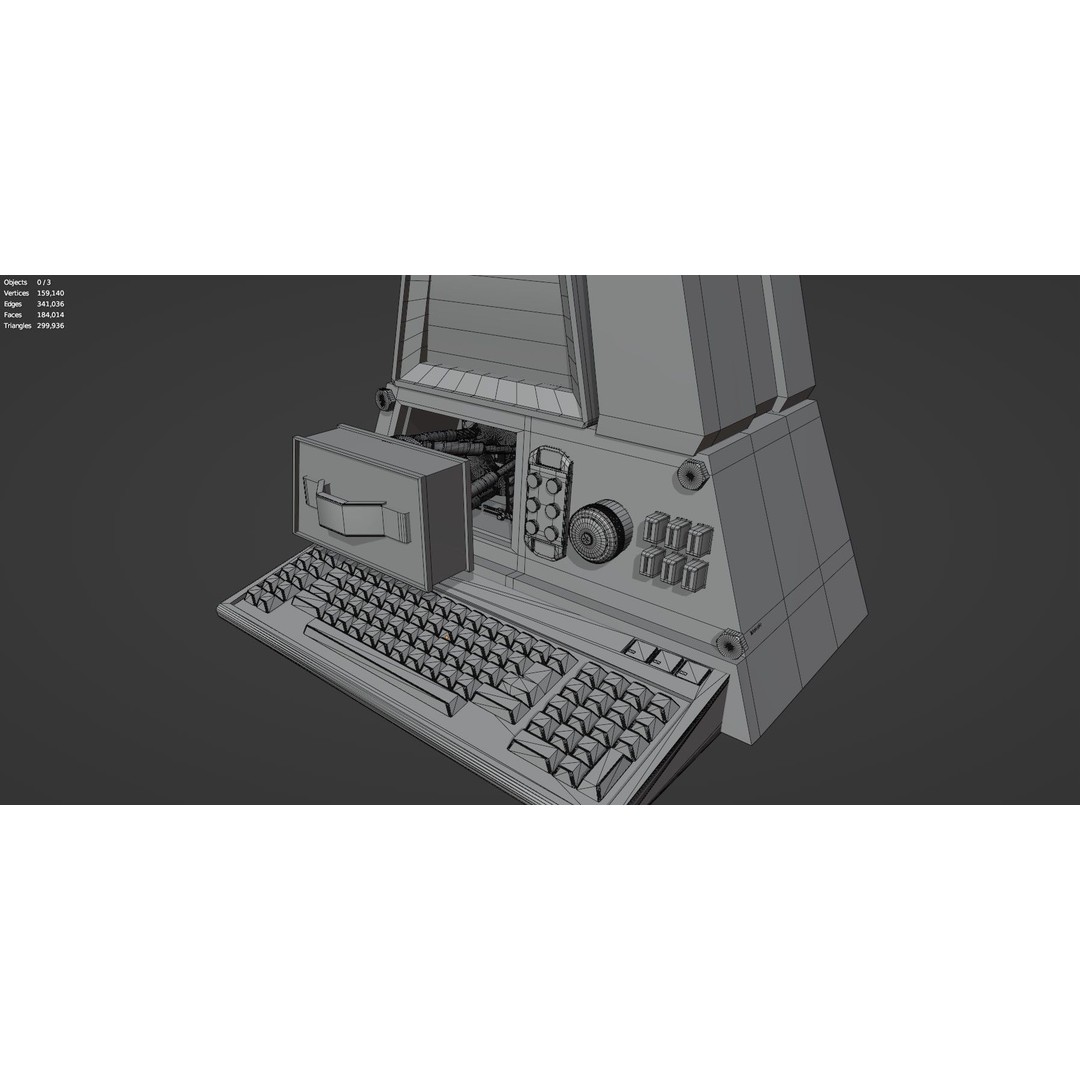 Retro Computer 3D Model – Vintage PC with PBR Textures, FBX, OBJ - View 19