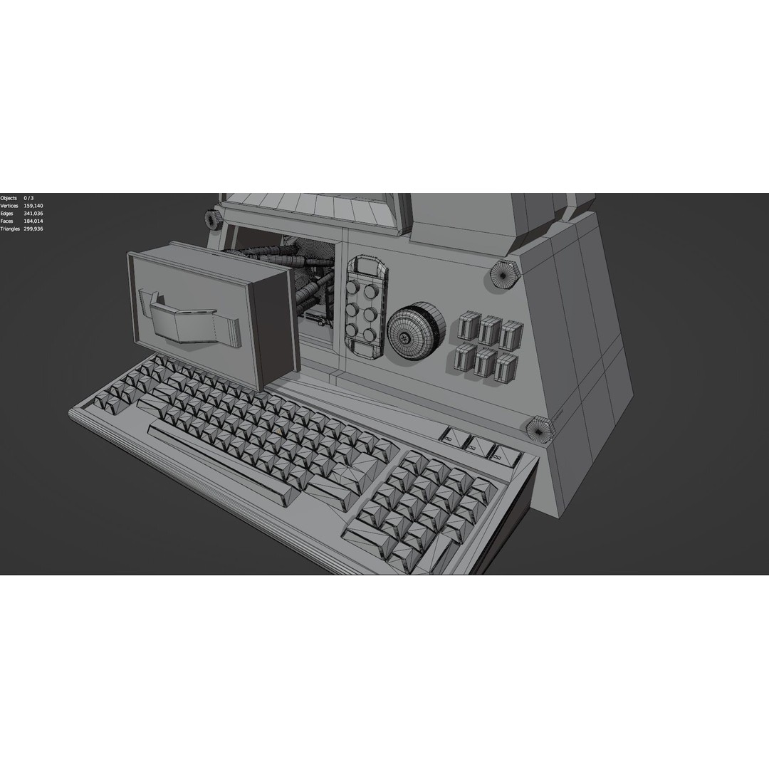 Retro Computer 3D Model – Vintage PC with PBR Textures, FBX, OBJ - View 25