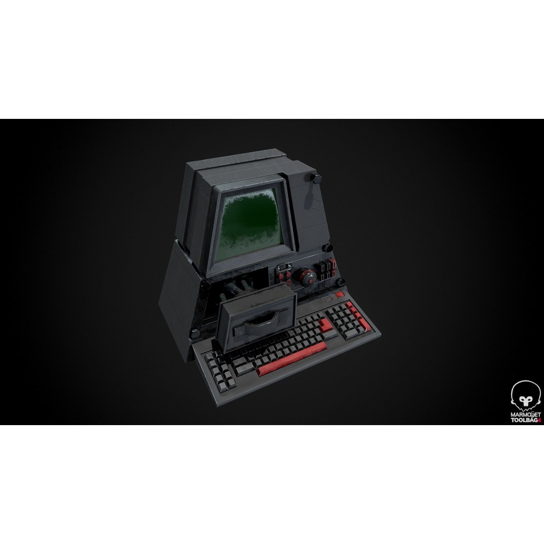 Retro Computer 3D Model – Vintage PC with PBR Textures, FBX, OBJ - View 4