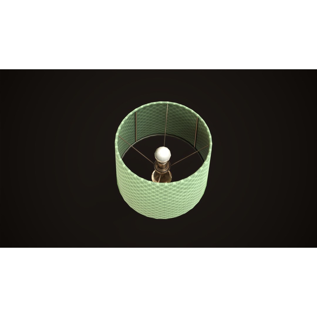 Vintage Bedside Lamp 3D Model – Low Poly Game Ready Asset, FBX, OBJ - View 7