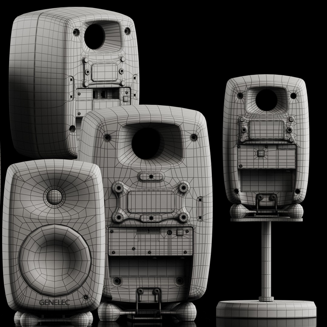Genelec Speakers 3D Model – Studio Monitors, PBR Textures, FBX/OBJ