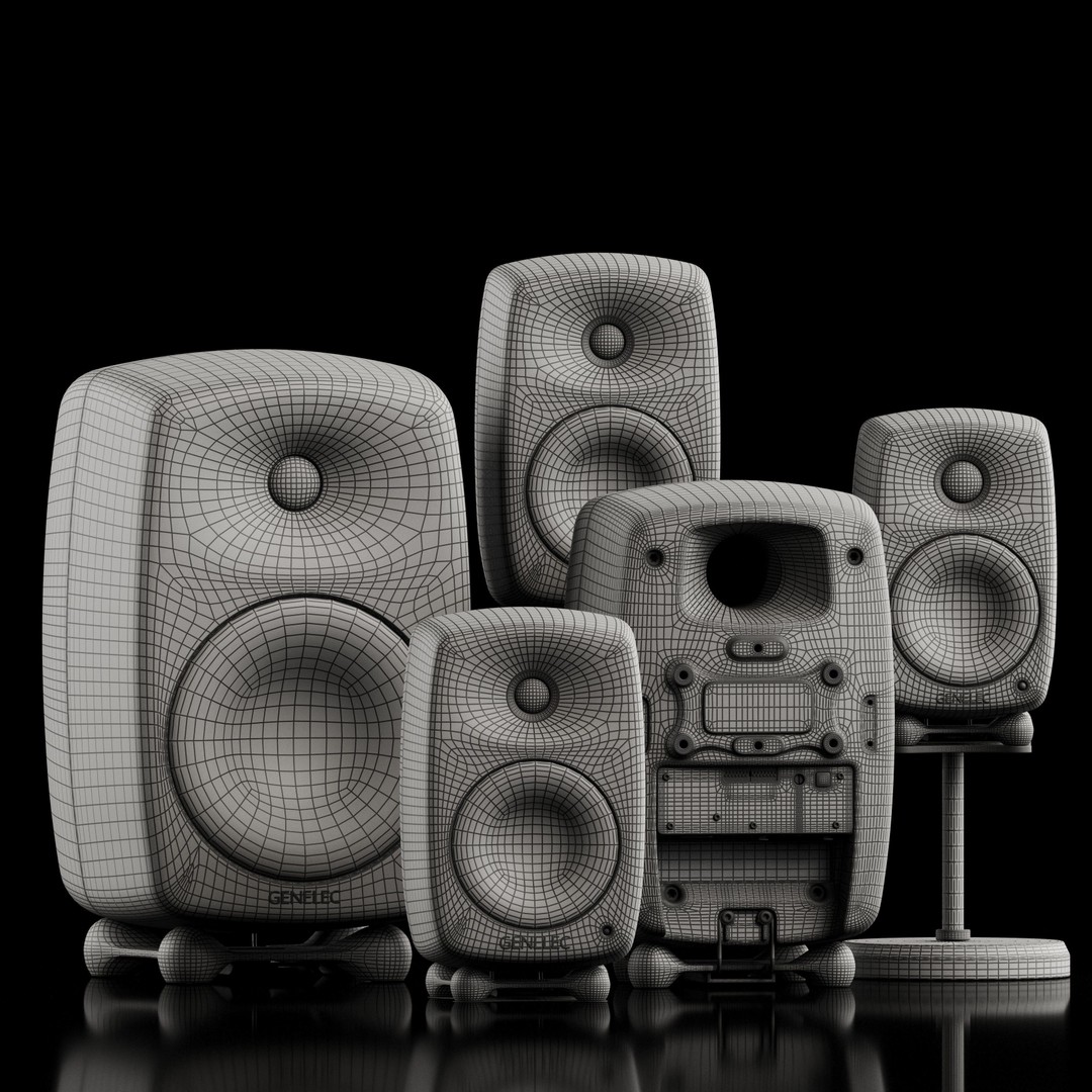 Genelec Speakers 3D Model – Studio Monitors, PBR Textures, FBX/OBJ - View 10