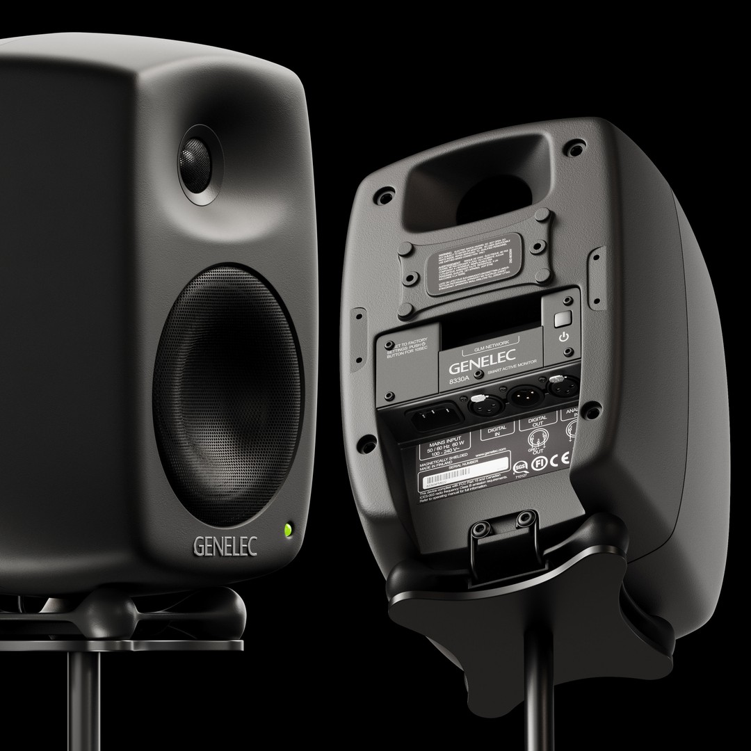 Genelec Speakers 3D Model – Studio Monitors, PBR Textures, FBX/OBJ - View 4