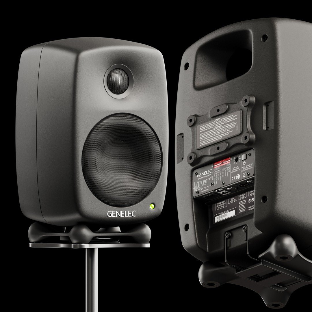 Genelec Speakers 3D Model – Studio Monitors, PBR Textures, FBX/OBJ - View 5