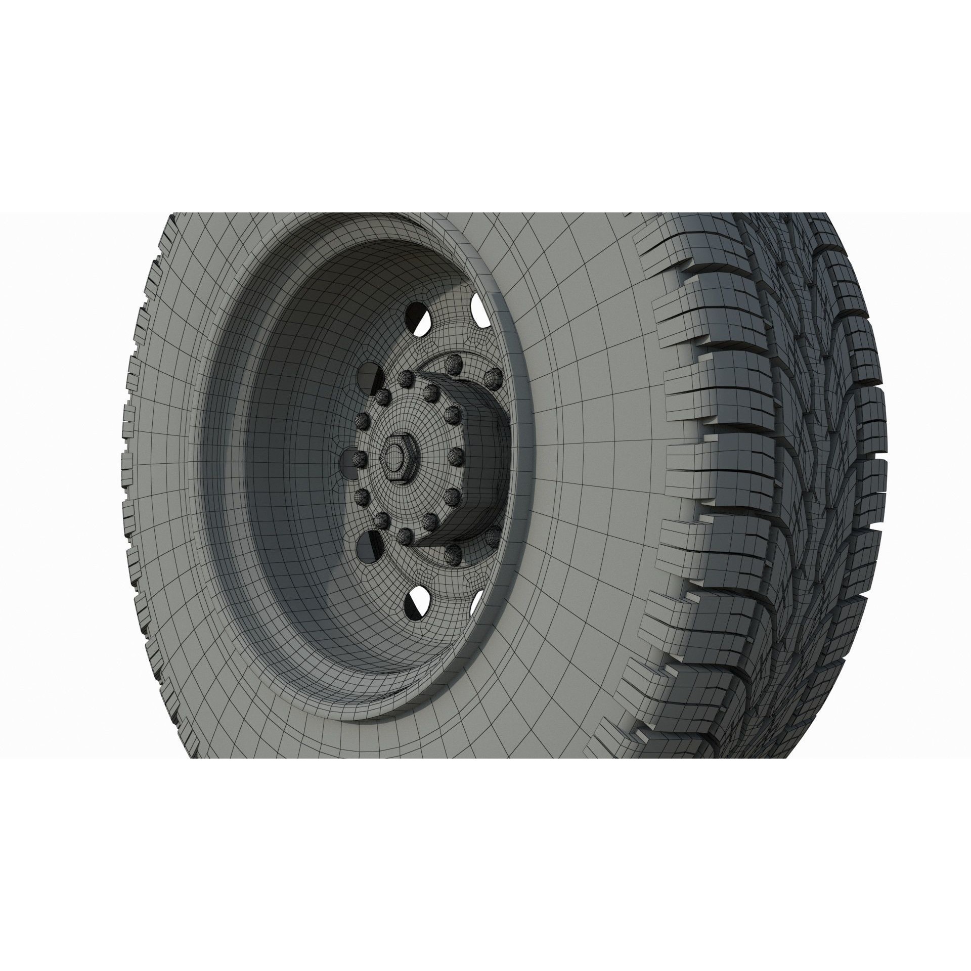 Truck Wheel 03 - Game-Ready 3D Model