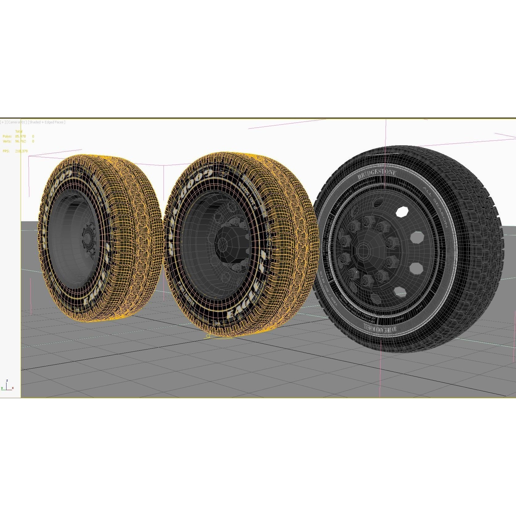 Truck Wheel 03 - Game-Ready 3D Model - View 10