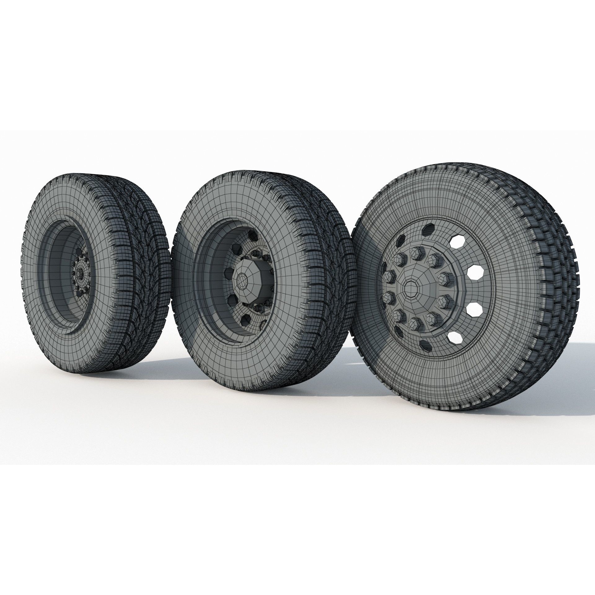 Truck Wheel 03 - Game-Ready 3D Model - View 11