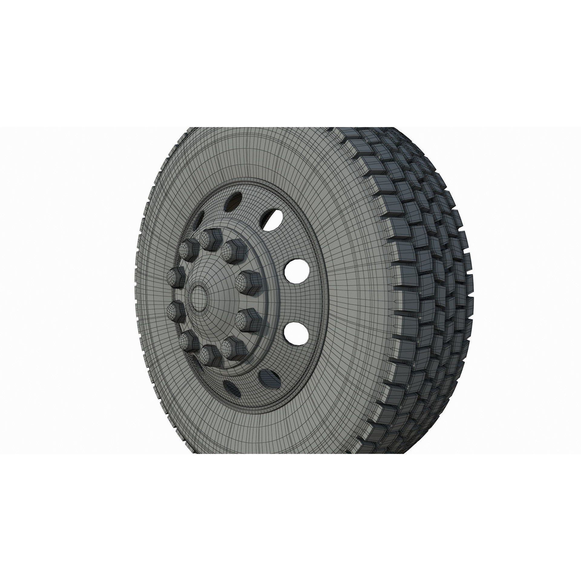 Truck Wheel 03 - Game-Ready 3D Model - View 13