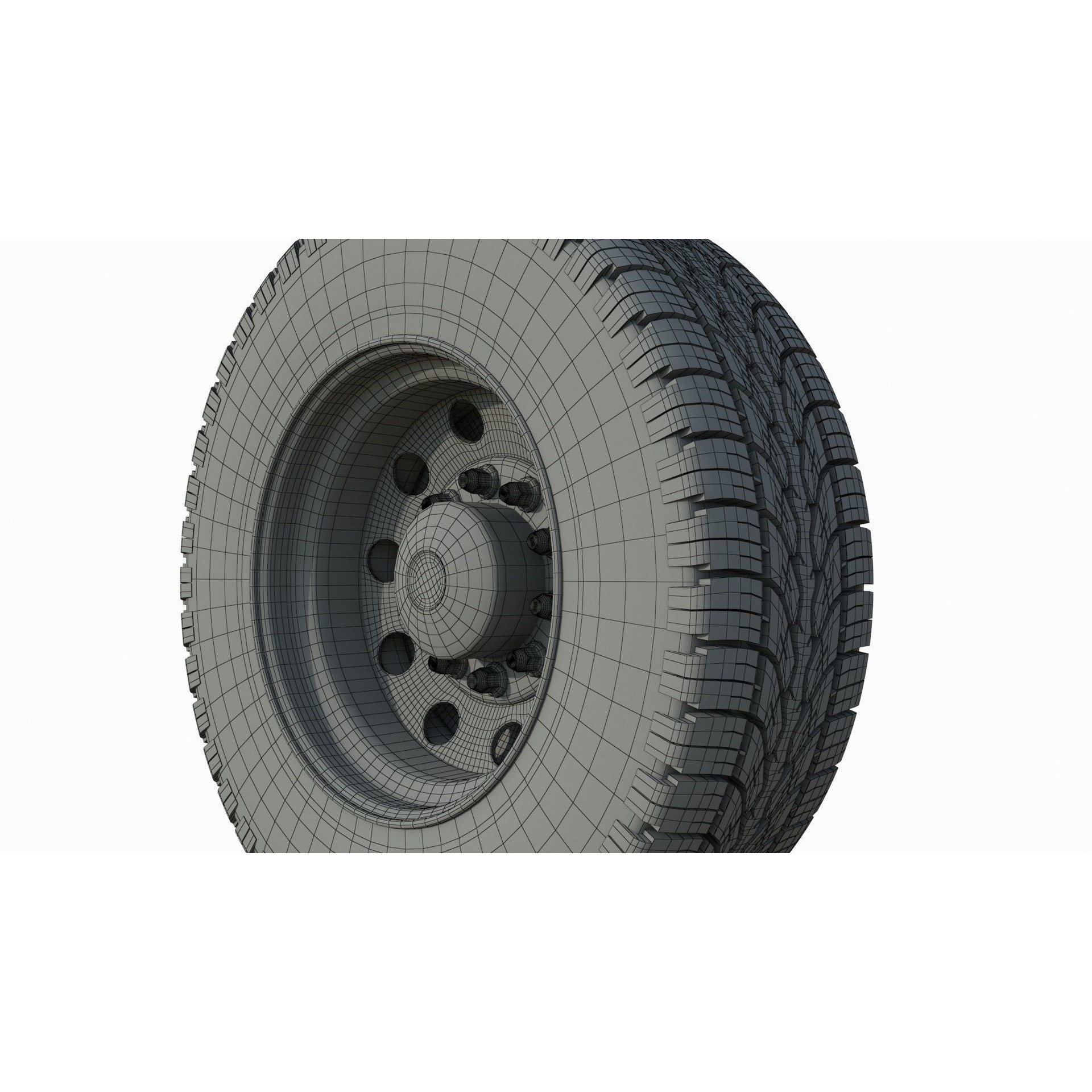 Truck Wheel 03 - Game-Ready 3D Model - View 14