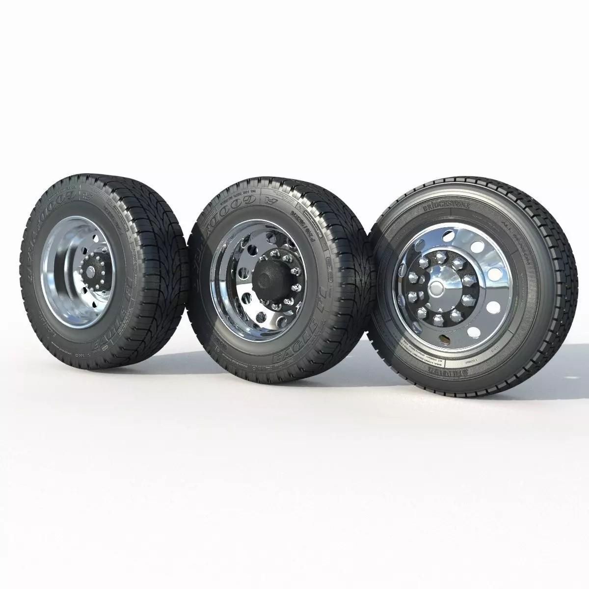 Truck Wheel 03 - Game-Ready 3D Model - View 2