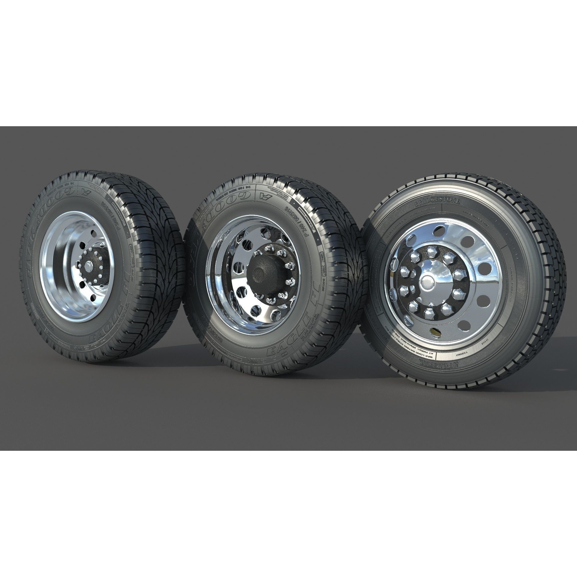 Truck Wheel 03 - Game-Ready 3D Model - View 4