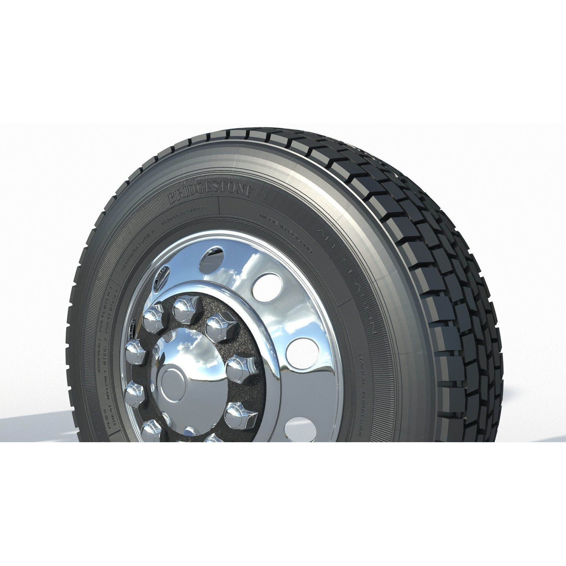 Truck Wheel 03 - Game-Ready 3D Model - View 5