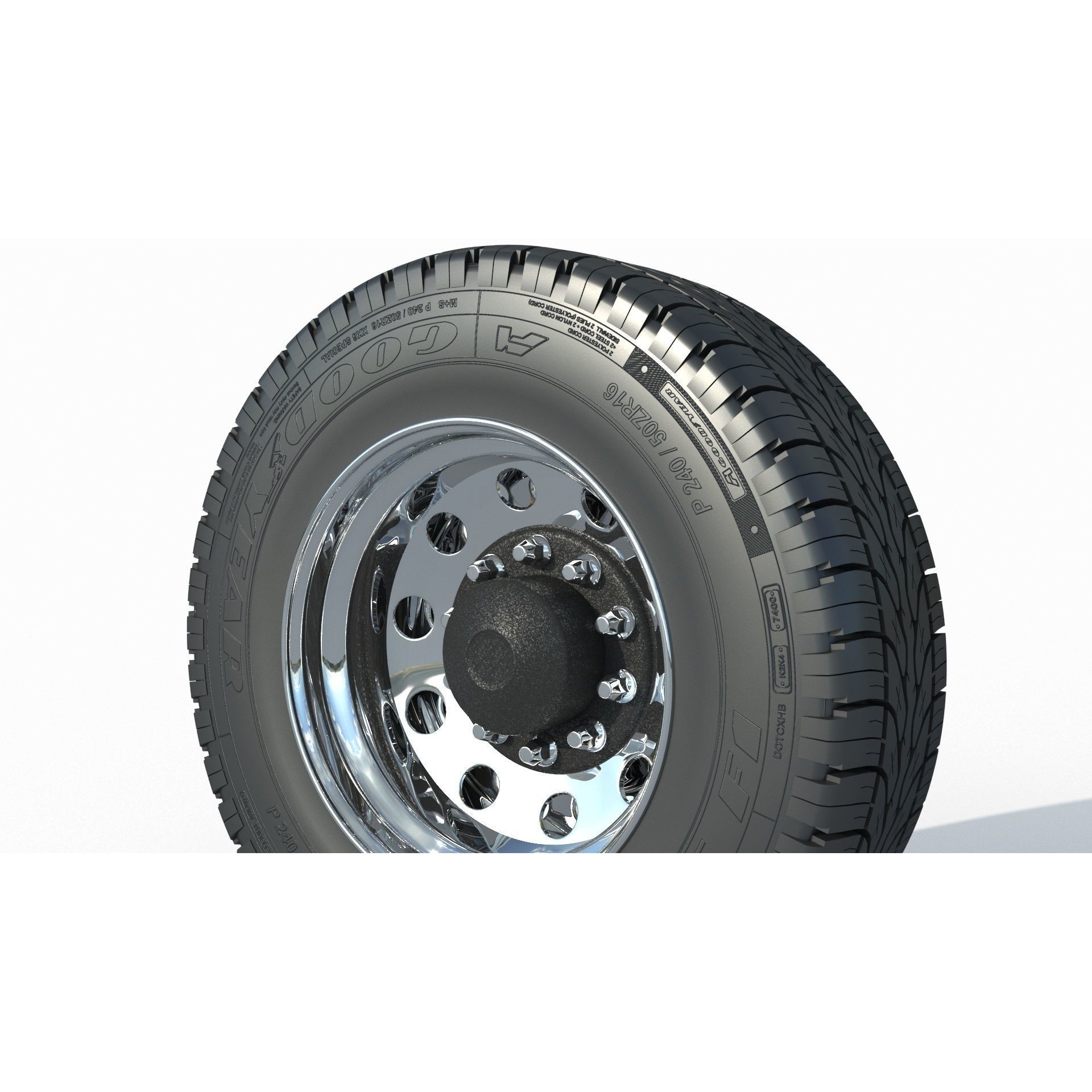 Truck Wheel 03 - Game-Ready 3D Model - View 6