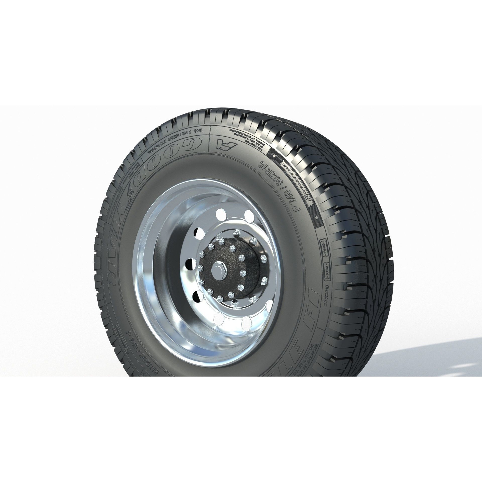 Truck Wheel 03 - Game-Ready 3D Model - View 7
