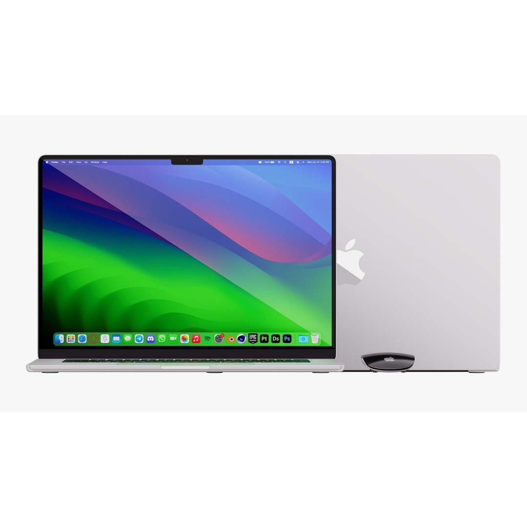 Apple MacBook Air 15 3D Model – High Poly PBR Laptop with Magic Mouse - View 9