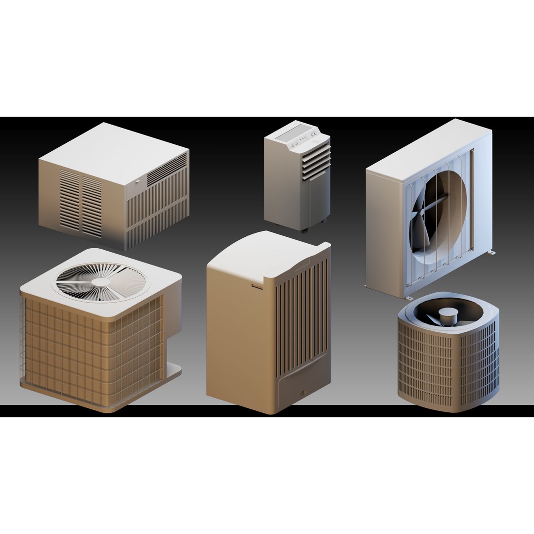 Industrial Air Conditioners 3D Model – High Detail Kitbash, FBX & OBJ - View 11