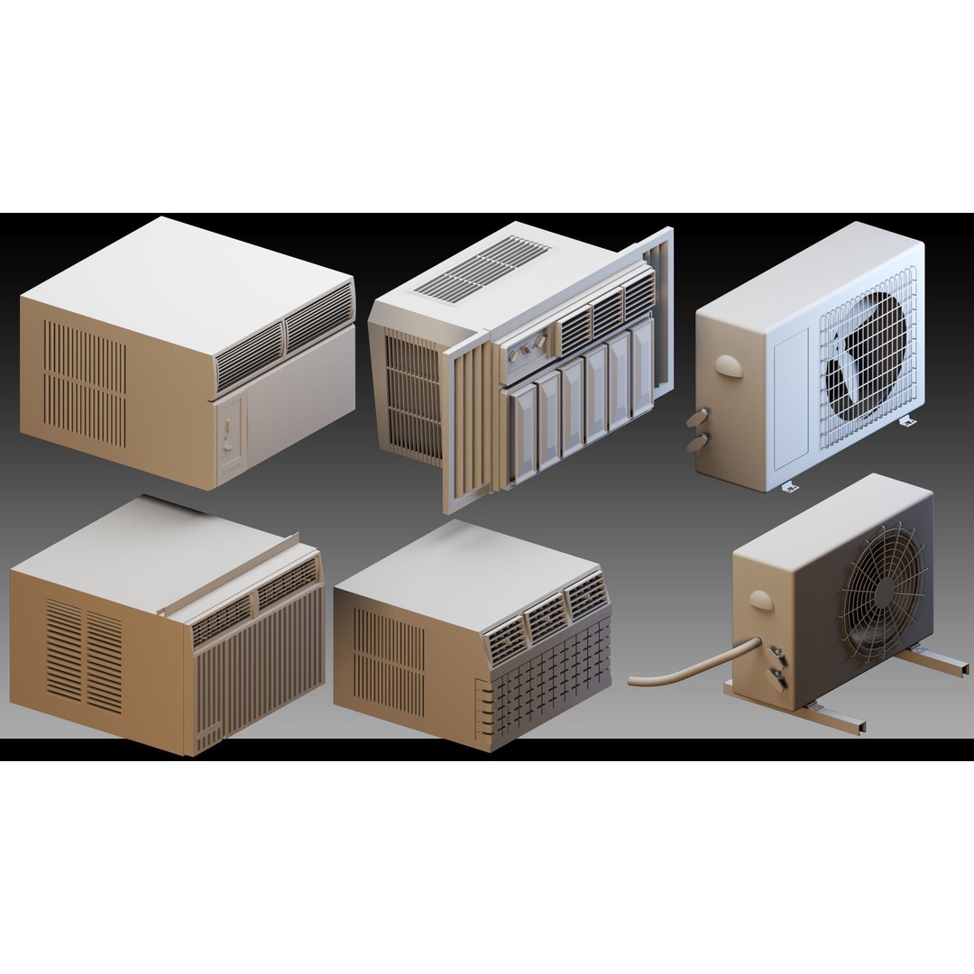 Industrial Air Conditioners 3D Model – High Detail Kitbash, FBX & OBJ - View 12