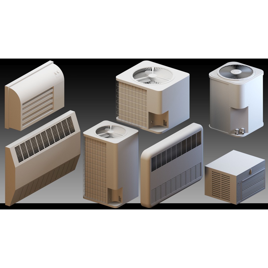 Industrial Air Conditioners 3D Model – High Detail Kitbash, FBX & OBJ - View 16