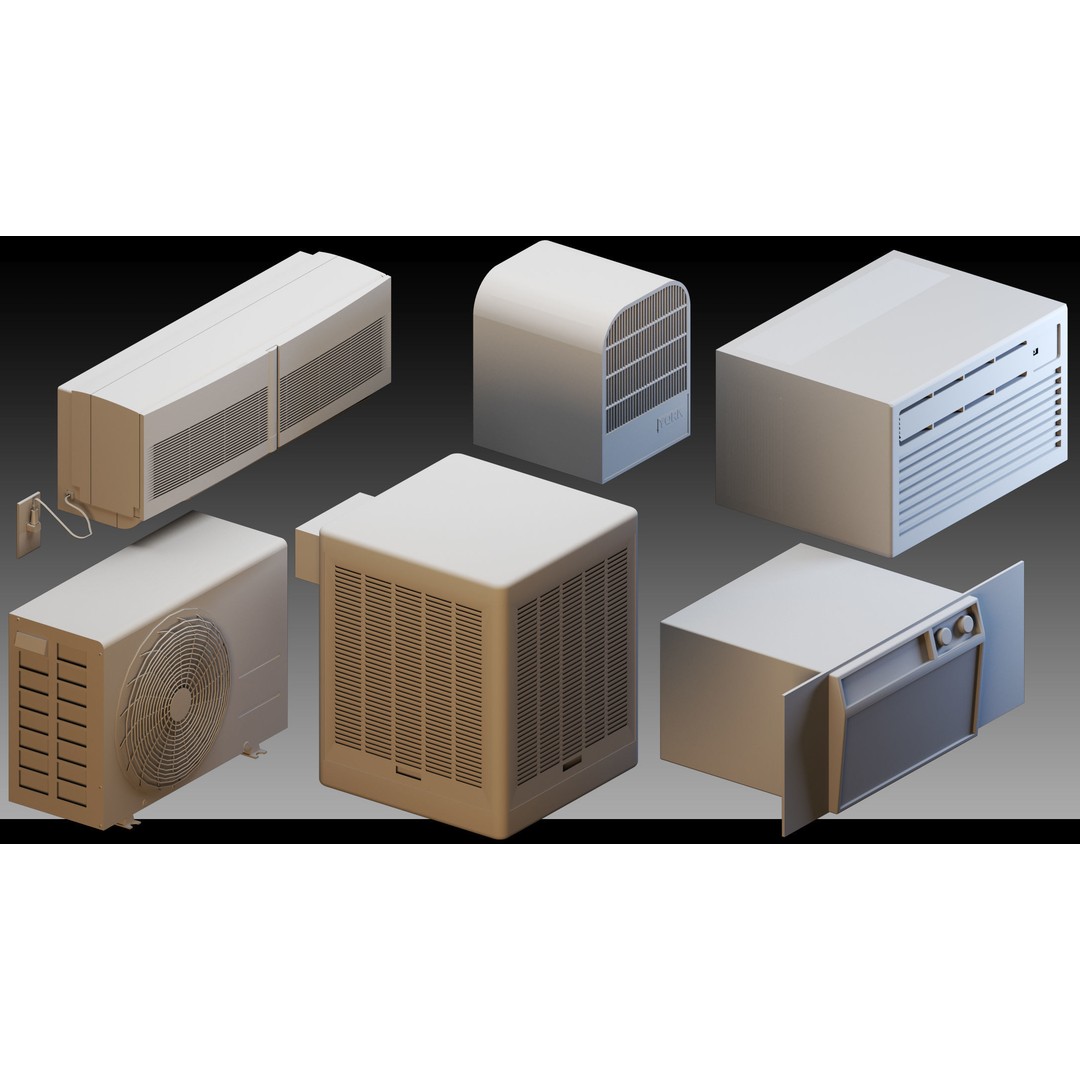Industrial Air Conditioners 3D Model – High Detail Kitbash, FBX & OBJ - View 17