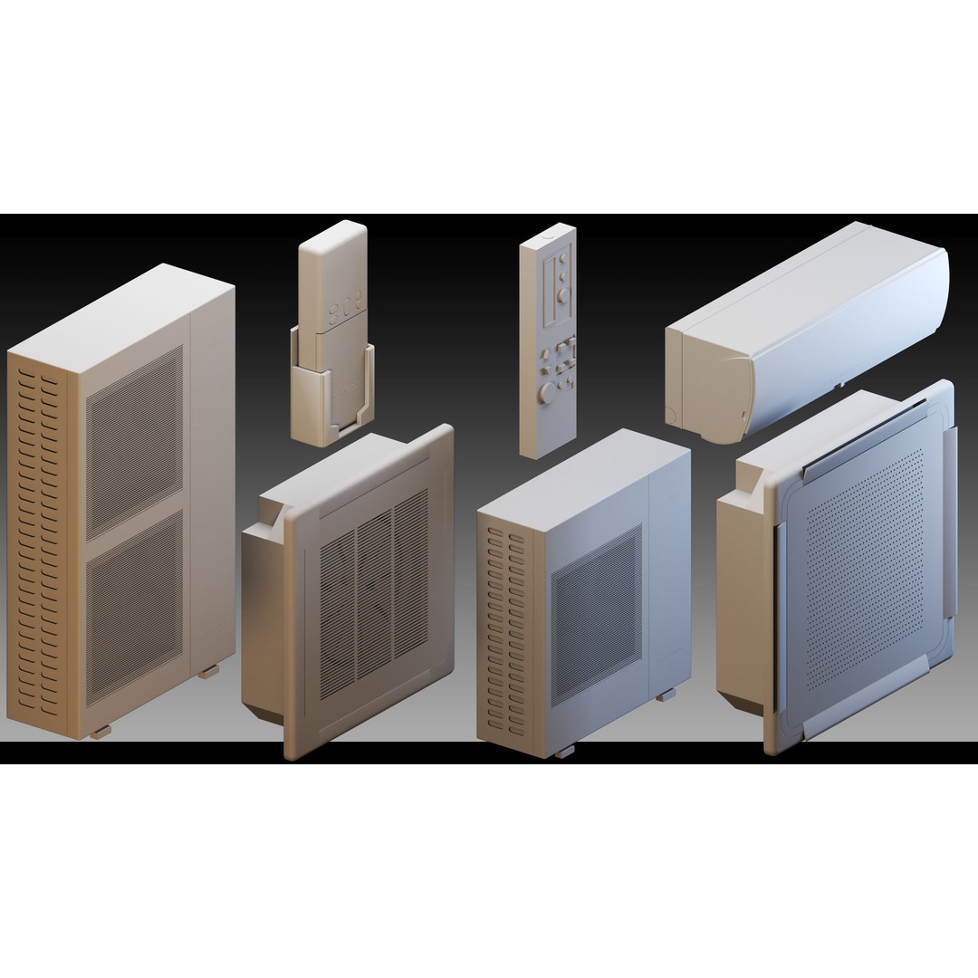 Industrial Air Conditioners 3D Model – High Detail Kitbash, FBX & OBJ - View 18