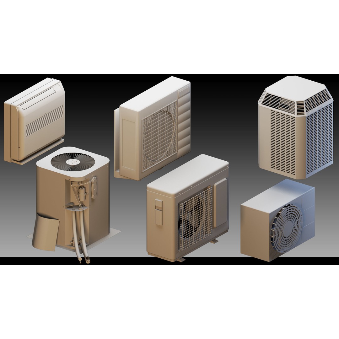 Industrial Air Conditioners 3D Model – High Detail Kitbash, FBX & OBJ - View 7