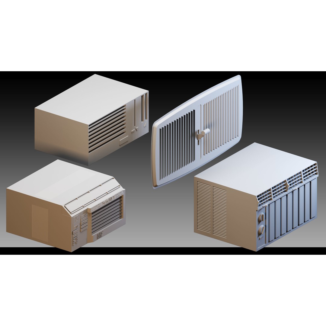 Industrial Air Conditioners 3D Model – High Detail Kitbash, FBX & OBJ - View 8