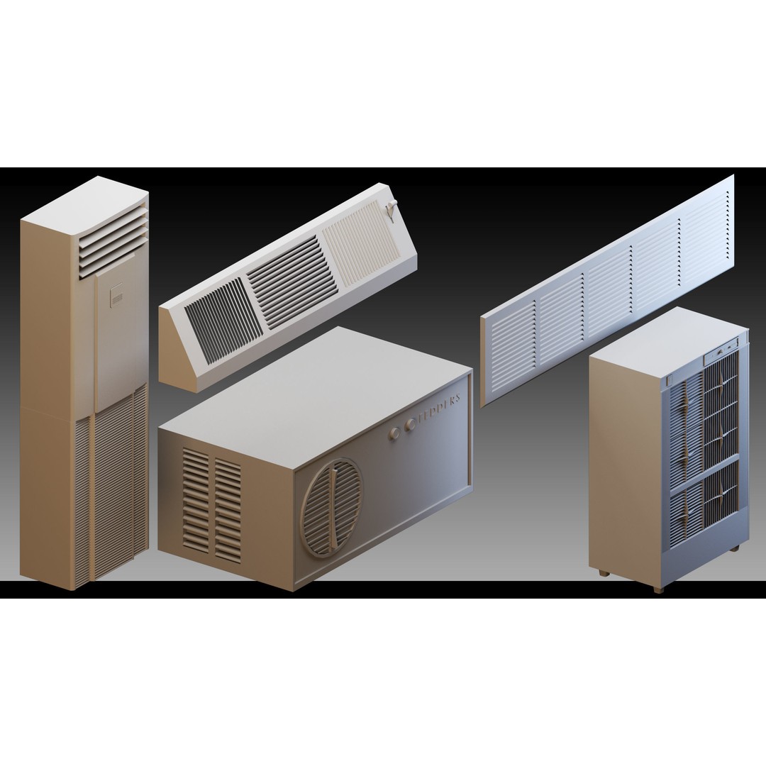 Industrial Air Conditioners 3D Model – High Detail Kitbash, FBX & OBJ - View 9
