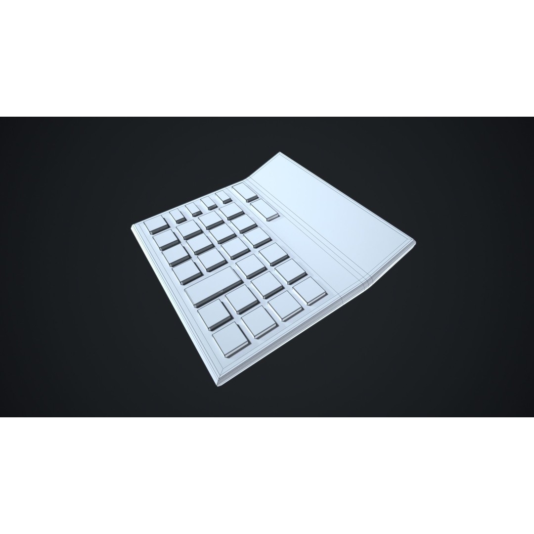 Calculator 3D Model – Low Poly Game Ready Asset, FBX, OBJ, Blender - View 11