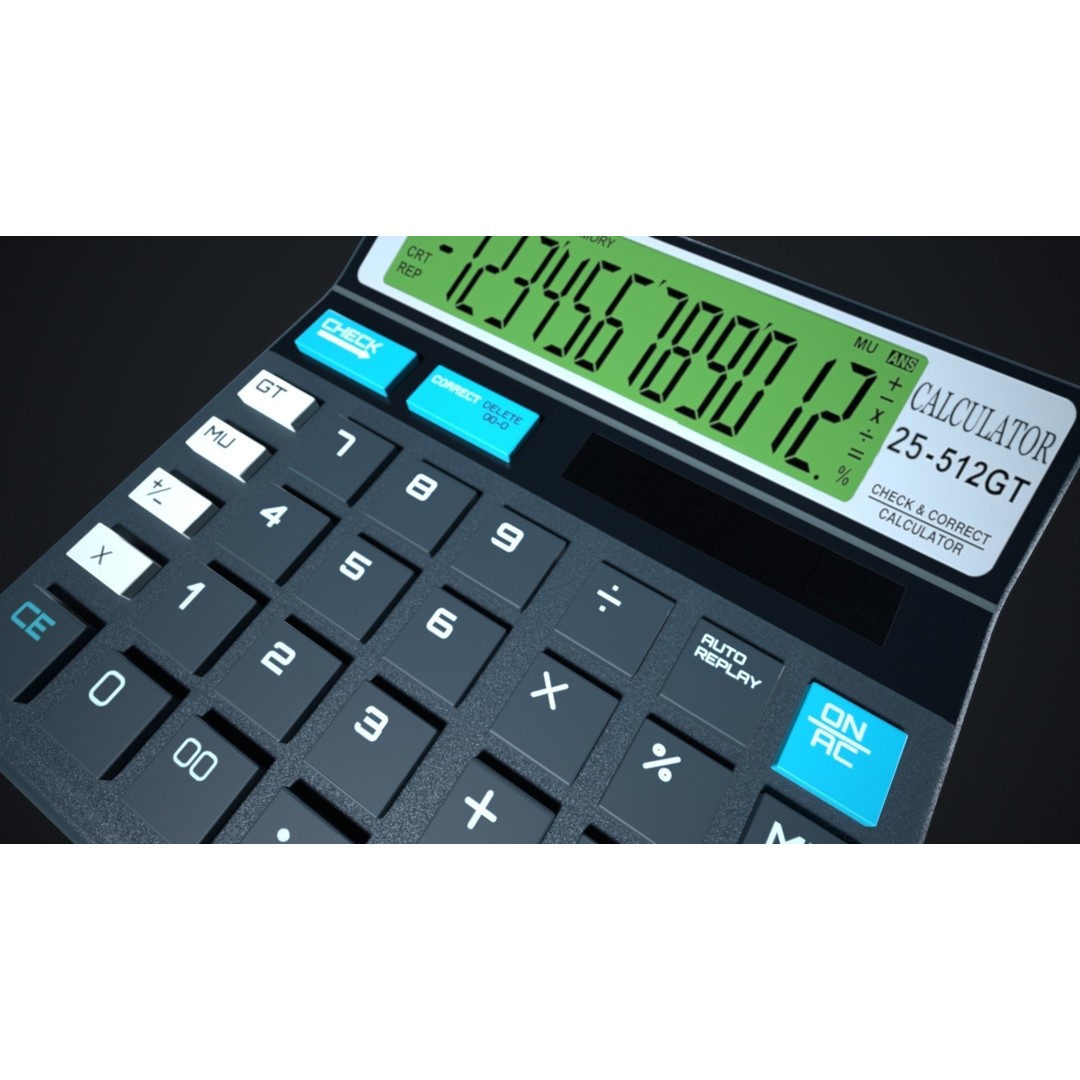 Calculator 3D Model – Low Poly Game Ready Asset, FBX, OBJ, Blender - View 4