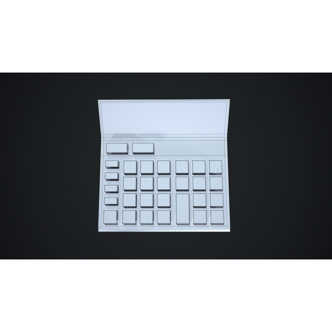 Calculator 3D Model – Low Poly Game Ready Asset, FBX, OBJ, Blender - View 9