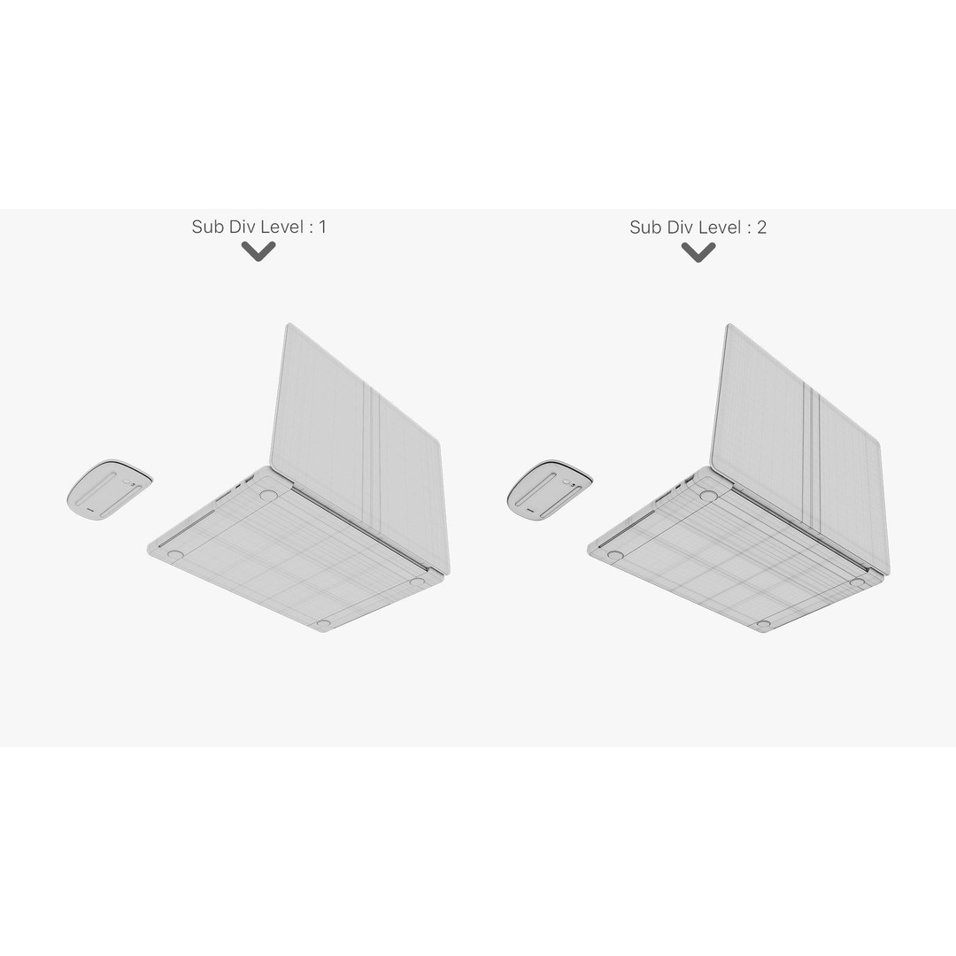 Apple MacBook Pro 14 ft 2023 3D Model – Detailed Computer Asset, PBR Textures