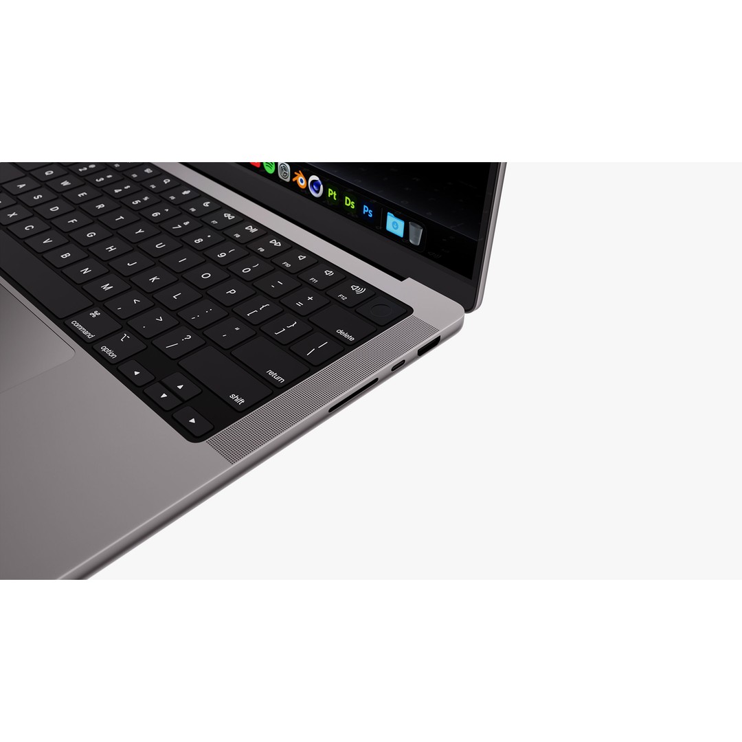 Apple MacBook Pro 14 ft 2023 3D Model – Detailed Computer Asset, PBR Textures - View 28