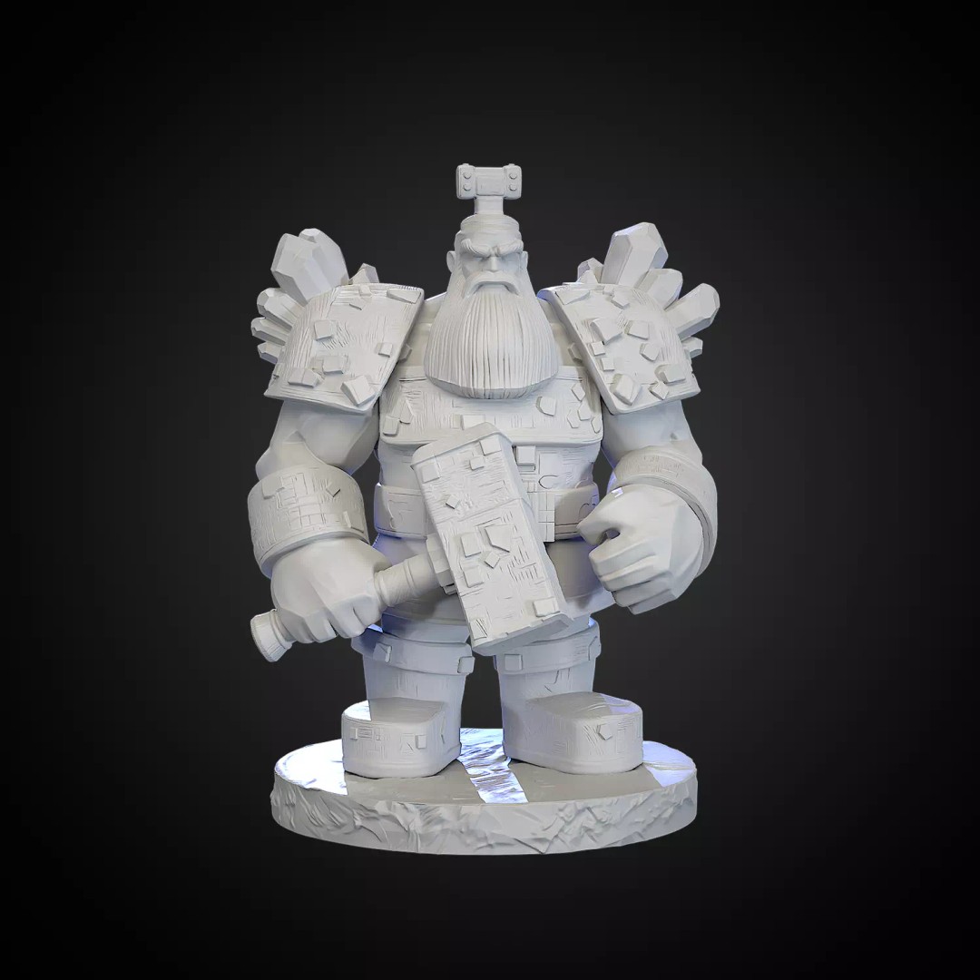 Dwarf 3D Model – Detailed Fantasy Character, Game Ready, FBX - View 2
