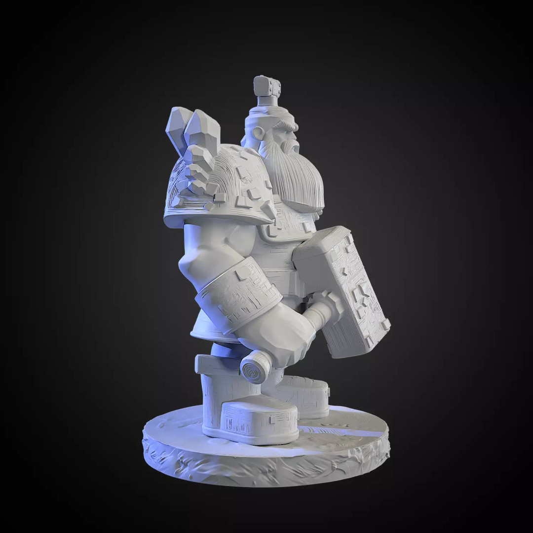 Dwarf 3D Model – Detailed Fantasy Character, Game Ready, FBX - View 3