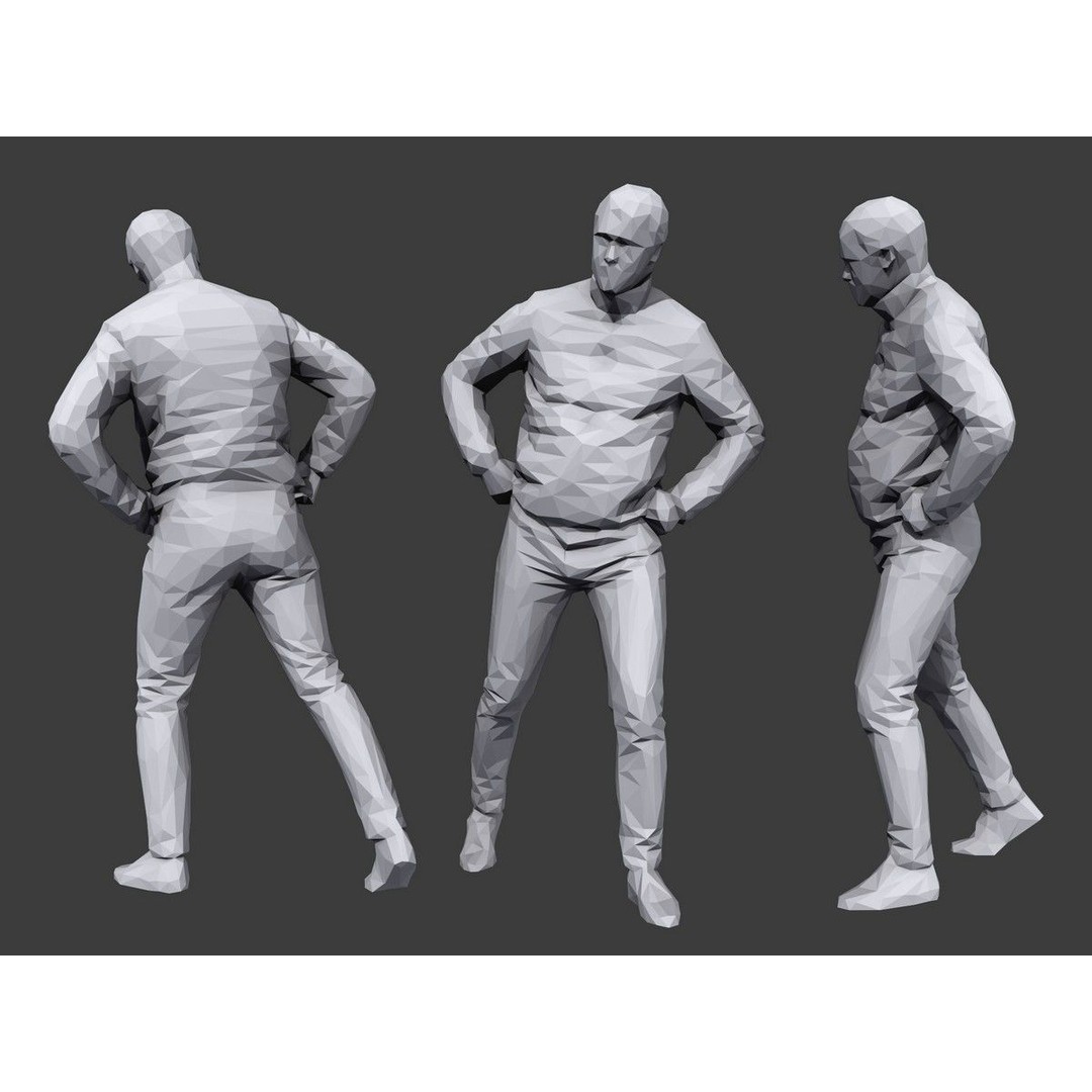 Casual Characters 3D Model – Low Poly Stylized People Pack, FBX
