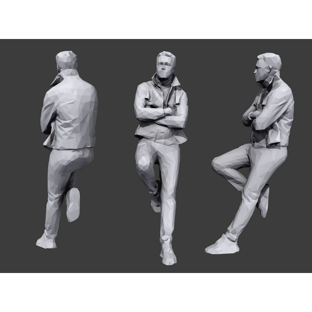 Casual Characters 3D Model – Low Poly Stylized People Pack, FBX - View 3