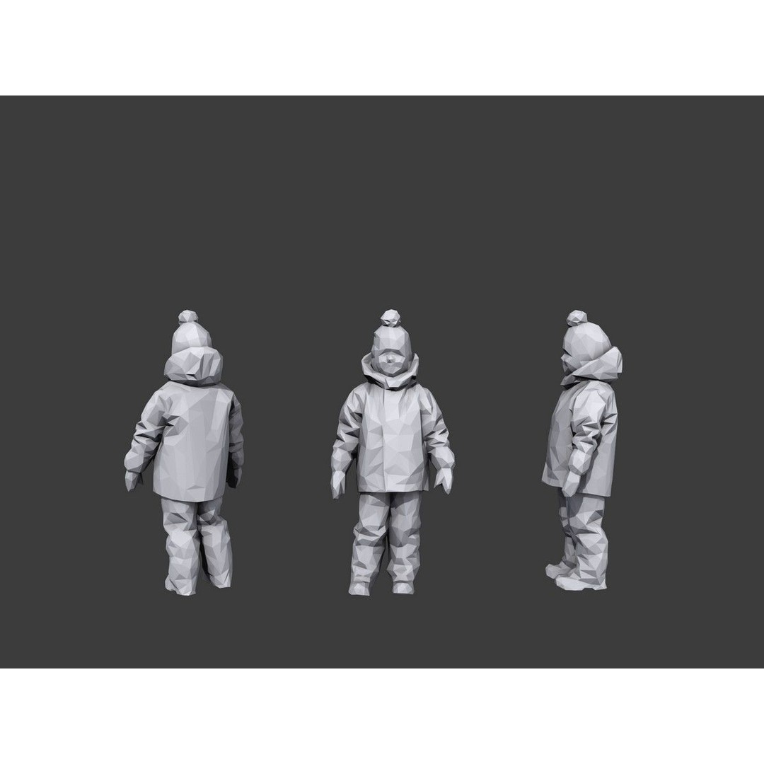 Casual Characters 3D Model – Low Poly Stylized People Pack, FBX - View 4