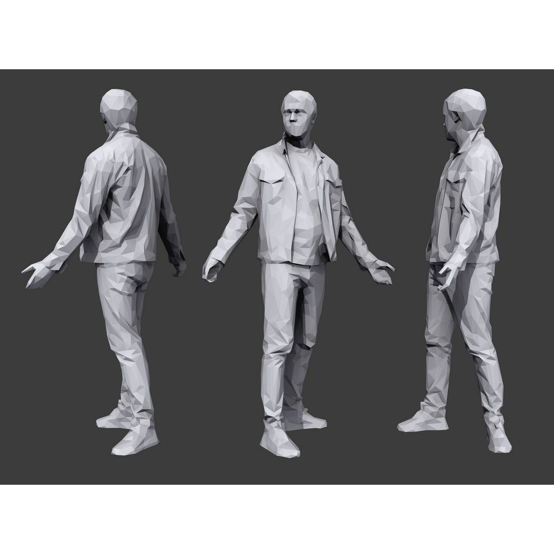 Casual Characters 3D Model – Low Poly Stylized People Pack, FBX - View 5