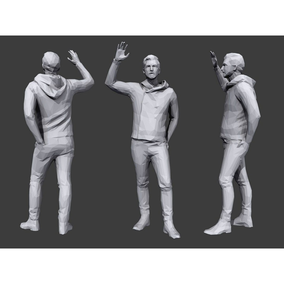Casual Characters 3D Model – Low Poly Stylized People Pack, FBX - View 6