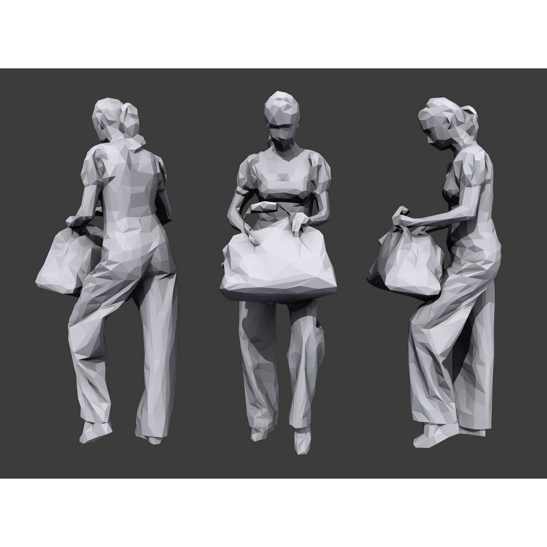 Casual Characters 3D Model – Low Poly Stylized People Pack, FBX - View 8