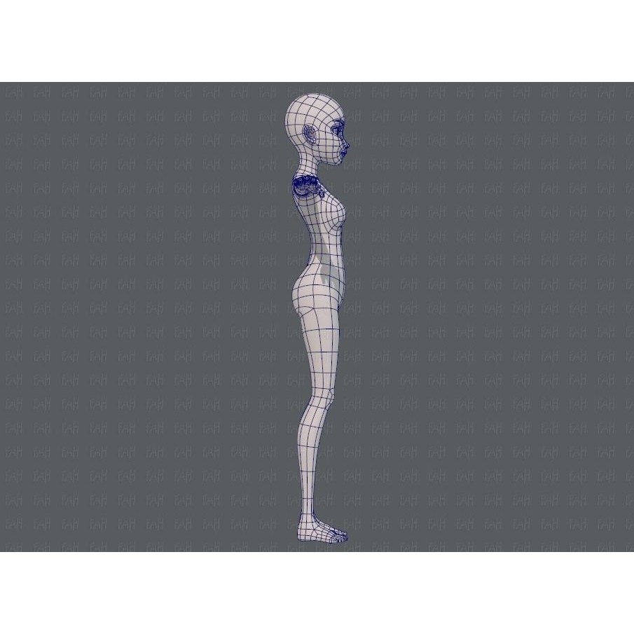 Base Mesh Woman 3D Model – Low Poly Cartoon Character for Animation - View 13
