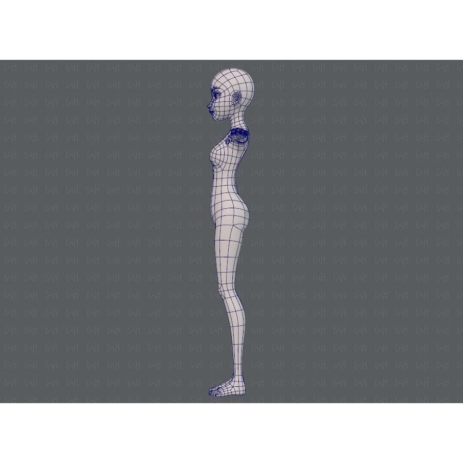 Base Mesh Woman 3D Model – Low Poly Cartoon Character for Animation - View 17