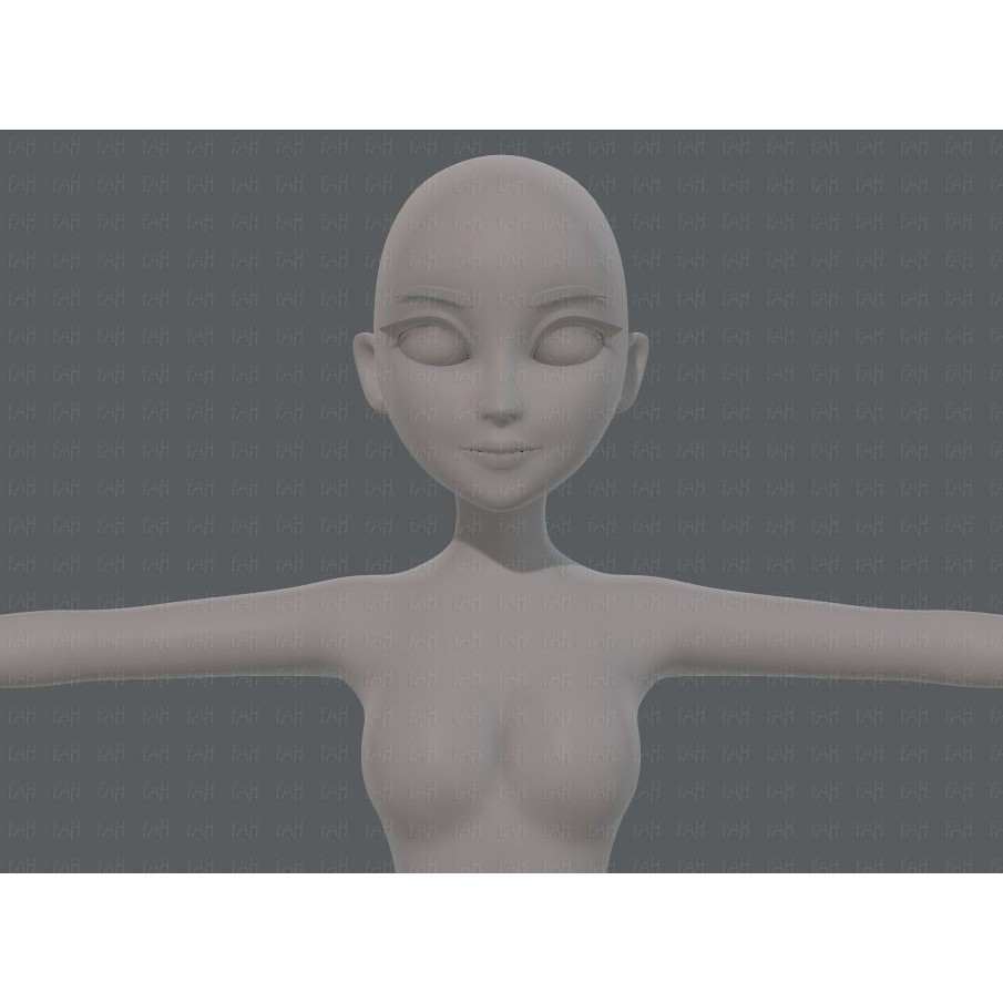 Base Mesh Woman 3D Model – Low Poly Cartoon Character for Animation - View 19