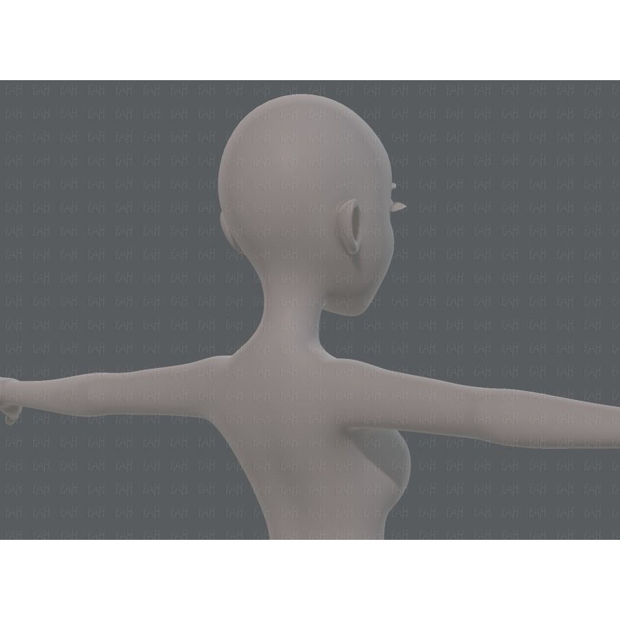 Base Mesh Woman 3D Model – Low Poly Cartoon Character for Animation - View 22